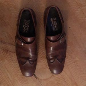 Salvatore Ferragamo monk strap wingtip